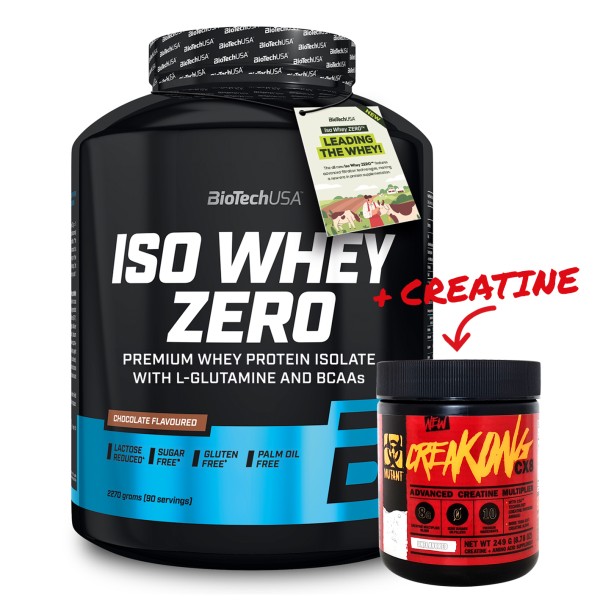 BioTech USA Iso Whey Zero 2270g Gratis Mutant CreaKong CX8