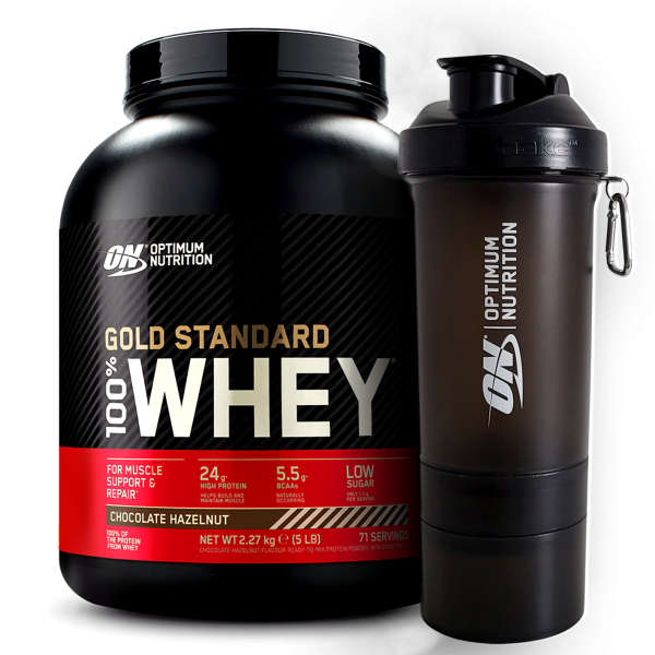 Optimum Nutrition 100% Whey Gold Standard 2270g Gratis Optimum Smart Shaker