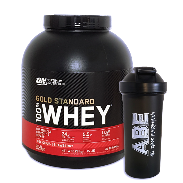Optimum Nutrition 100% Whey Gold Standard 2270g Gratis All Black Shaker